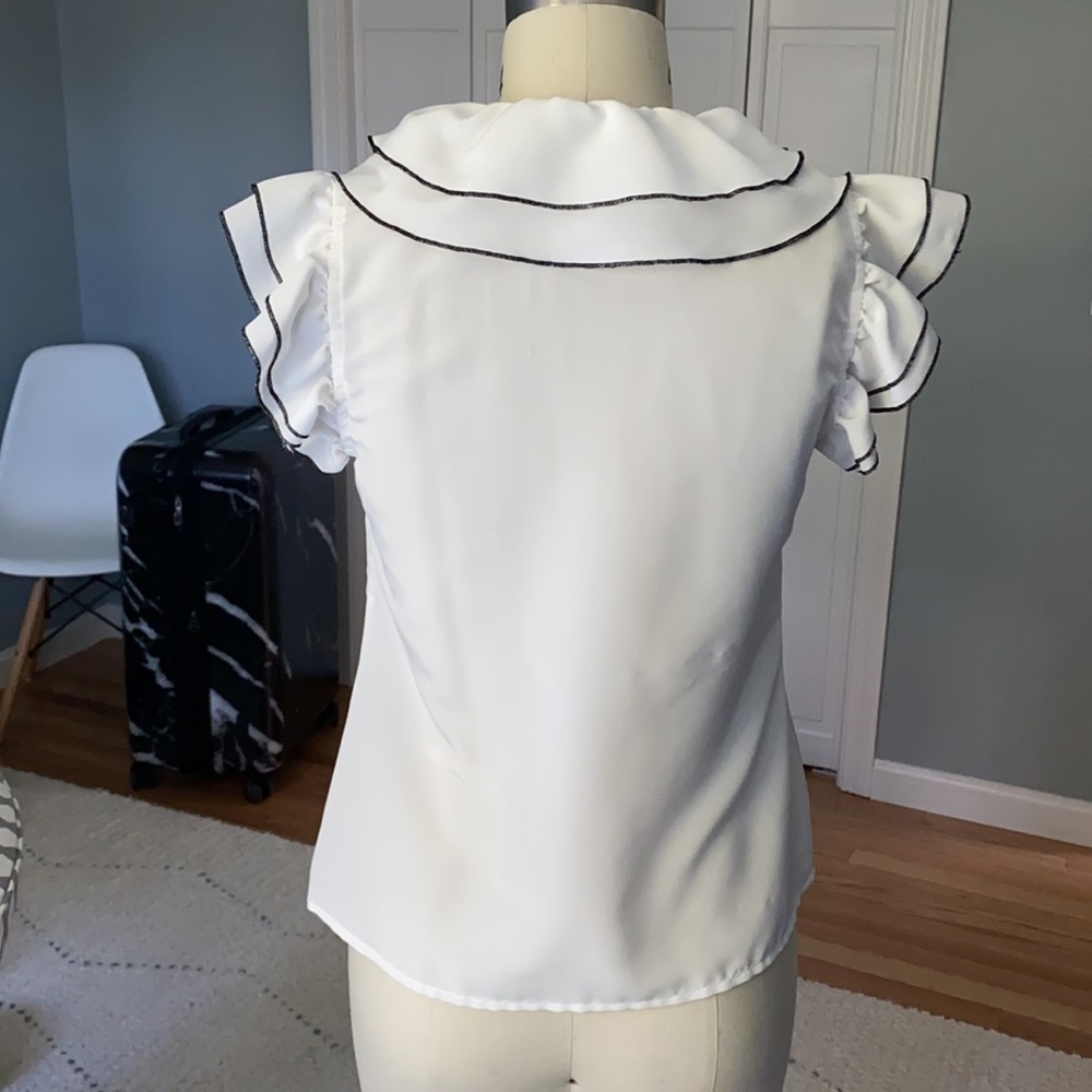 White Blouse with Ruffles - Picture 4 of 5